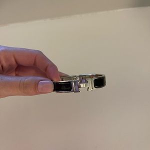 Hermes - black & silver bangle